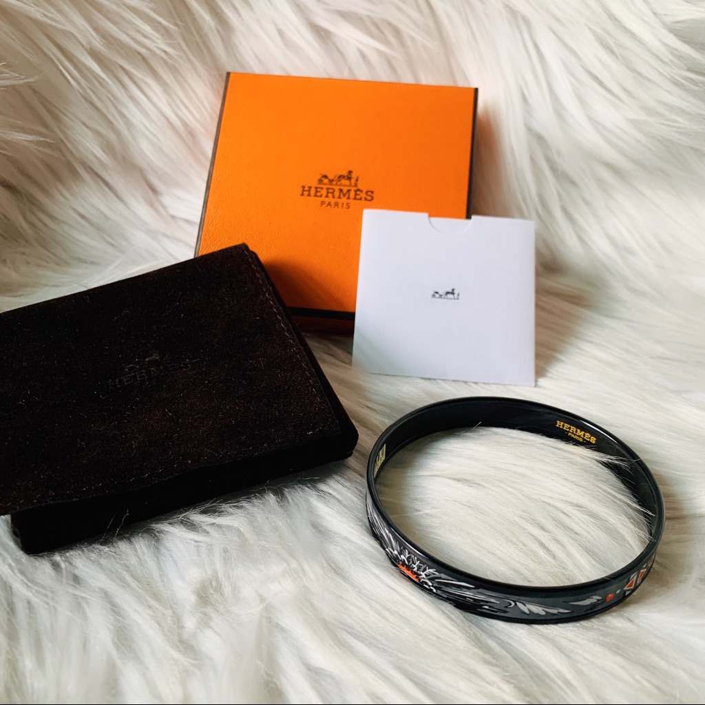 Hermes Enamel Printed Brazil Narrow Bracelet
